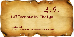 Lövenstein Ibolya névjegykártya